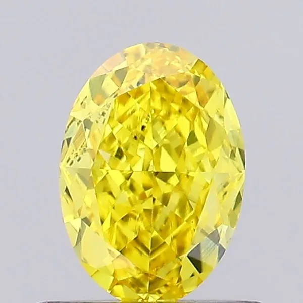 0.54ct OVAL Fancy Vivid Yellow VS1 Coloured Lab diamond