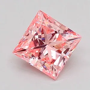 0.92ct PRINCESS Fancy Intense Pink VVS2 Coloured Lab diamond