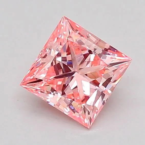 0.92ct PRINCESS Fancy Intense Pink VVS2 Coloured Lab diamond