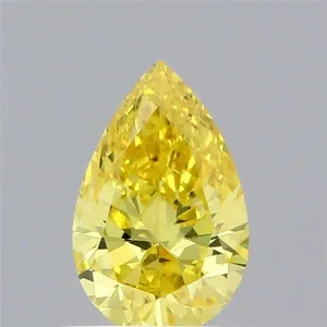 0.52ct PEAR Fancy Vivid Yellow VS1 Coloured Lab diamond