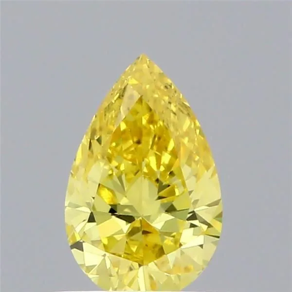 0.52ct PEAR Fancy Vivid Yellow VS1 Coloured Lab diamond