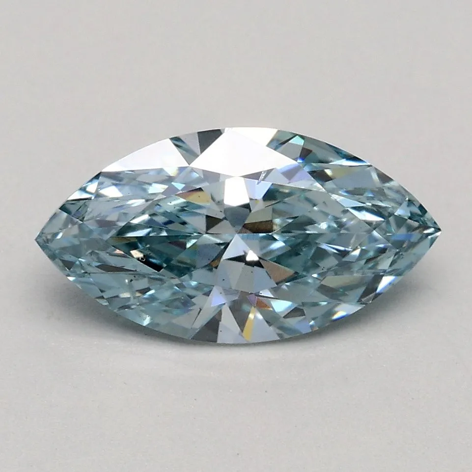 1.01ct MARQUISE Fancy Green Blue VS2 Coloured Lab diamond