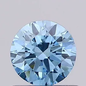 0.57ct ROUND Fancy Vivid Blue VS1 Coloured Lab diamond