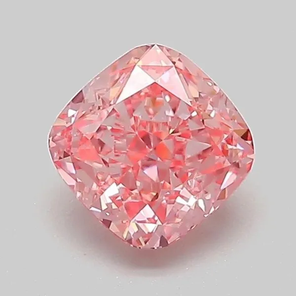 1.03ct CUSHION Fancy Vivid Pink VVS2 Coloured Lab diamond