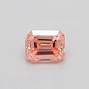 0.31ct EMERALD Fancy Intense Pink VVS2 Coloured Lab diamond