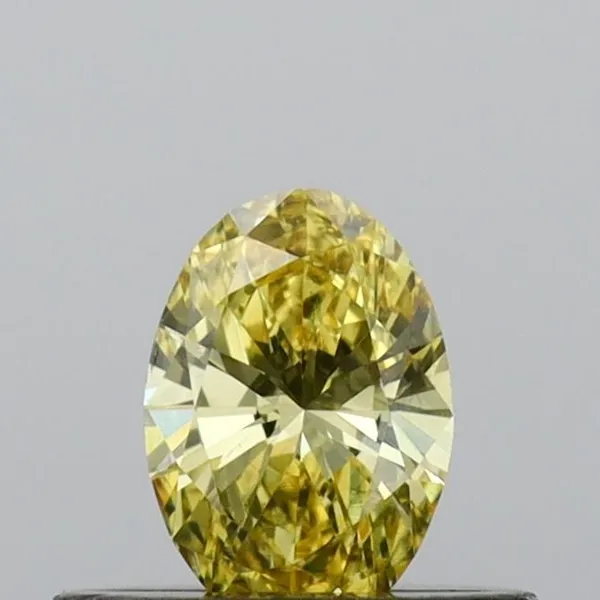 0.3ct OVAL Fancy Vivid Yellow VS1 Coloured Lab diamond