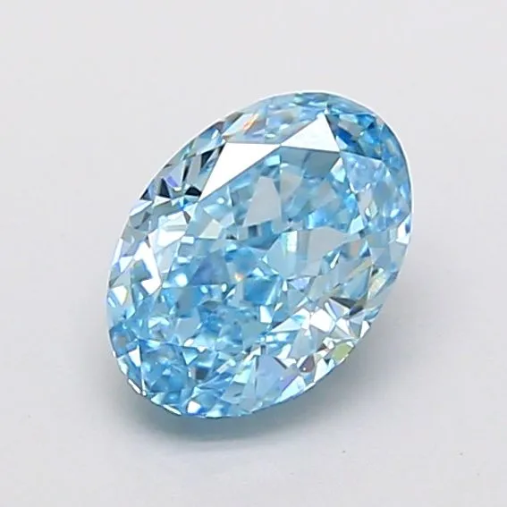1.07ct OVAL Fancy Vivid Blue VVS2 Coloured Lab diamond