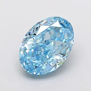 1.07ct OVAL Fancy Vivid Blue VVS2 Coloured Lab diamond