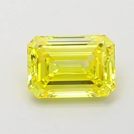 1.02ct EMERALD Fancy Vivid Yellow VVS2 Coloured Lab diamond