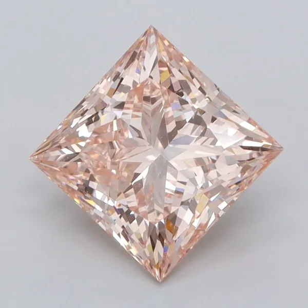 2.55ct PRINCESS Fancy Intense Pink VS1 Coloured Lab diamond