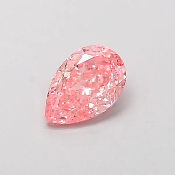 0.58ct PEAR Fancy Vivid Pink VS1 Coloured Lab diamond