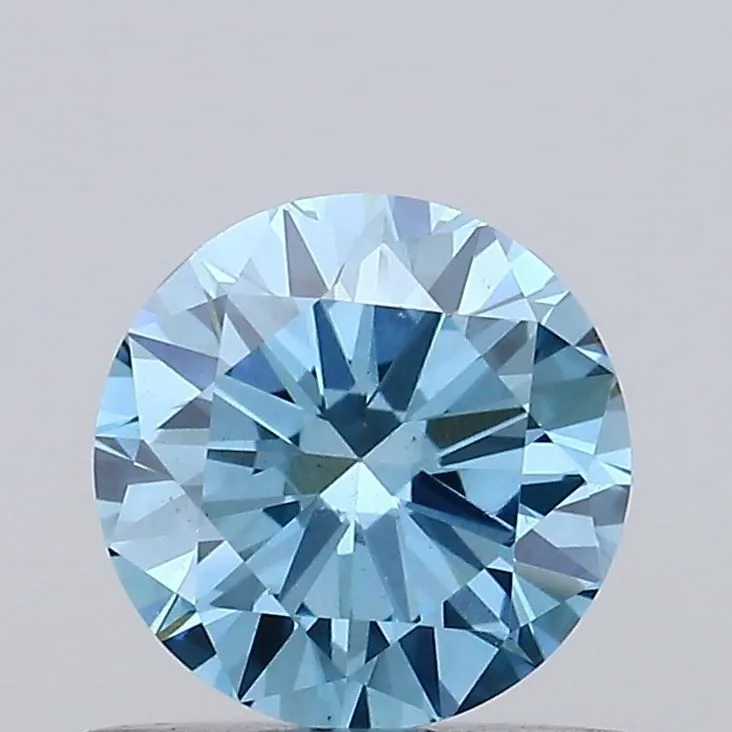 0.67ct ROUND Fancy Vivid Blue VS1 Coloured Lab diamond