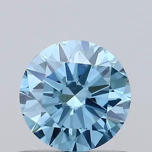 0.67ct ROUND Fancy Vivid Blue VS1 Coloured Lab diamond