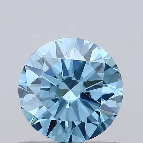 0.67ct ROUND Fancy Vivid Blue VS1 Coloured Lab diamond