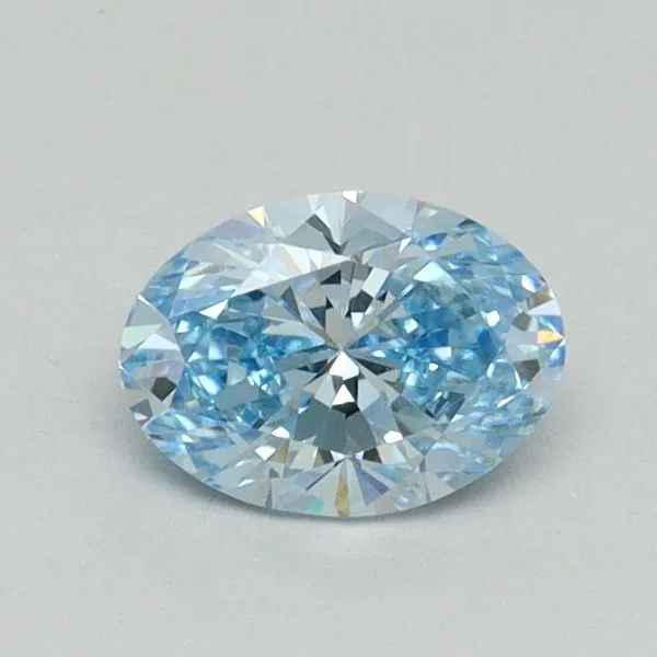 0.57ct OVAL Fancy Vivid Blue VS2 Coloured Lab diamond