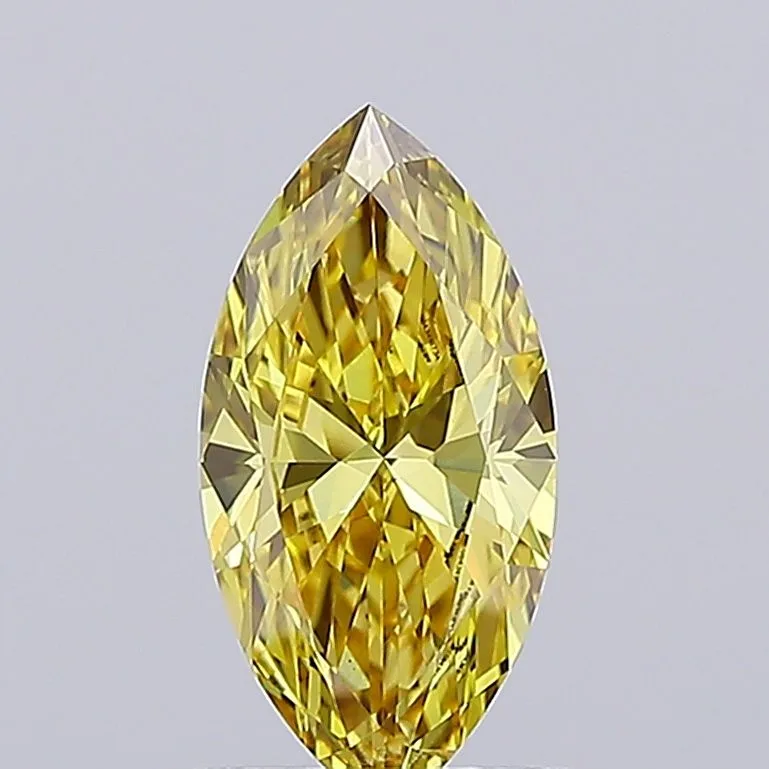 1.08ct MARQUISE Fancy Intense Yellow VS1 Coloured Lab diamond