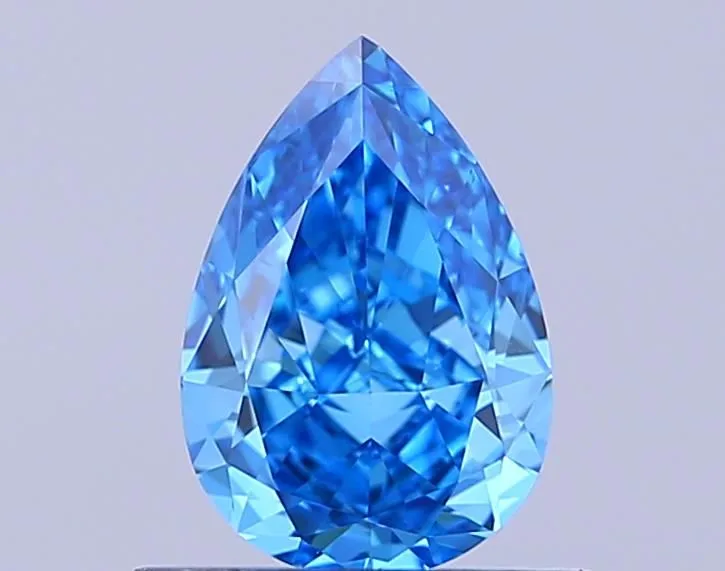 0.70ct PEAR Fancy Vivid Blue VS1 Coloured Lab diamond