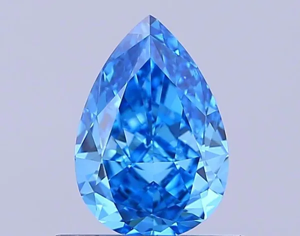0.7ct PEAR Fancy Vivid Blue VS1 Coloured Lab diamond