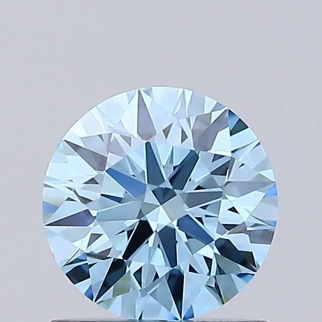 0.74ct ROUND Fancy Vivid Blue VVS1 Coloured Lab diamond