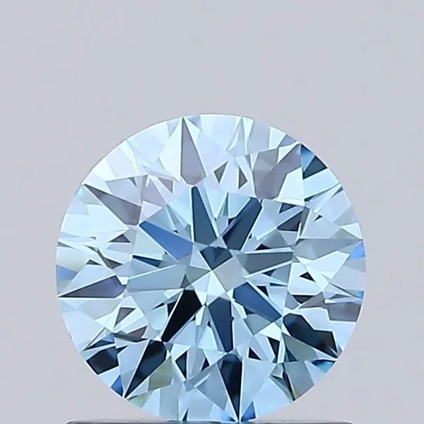 0.74ct ROUND Fancy Vivid Blue VVS1 Coloured Lab diamond