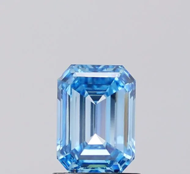 0.96ct EMERALD Fancy Vivid Blue VVS2 Coloured Lab diamond