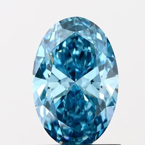 1.02ct OVAL Fancy Vivid Blue VS1 Coloured Lab diamond