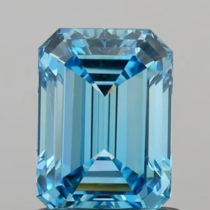 1ct EMERALD Fancy Vivid Blue VVS1 Coloured Lab diamond