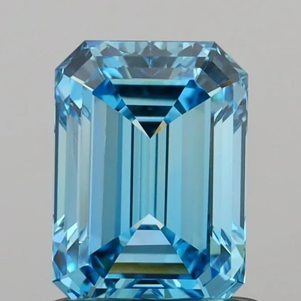 1ct EMERALD Fancy Vivid Blue VVS1 Coloured Lab diamond