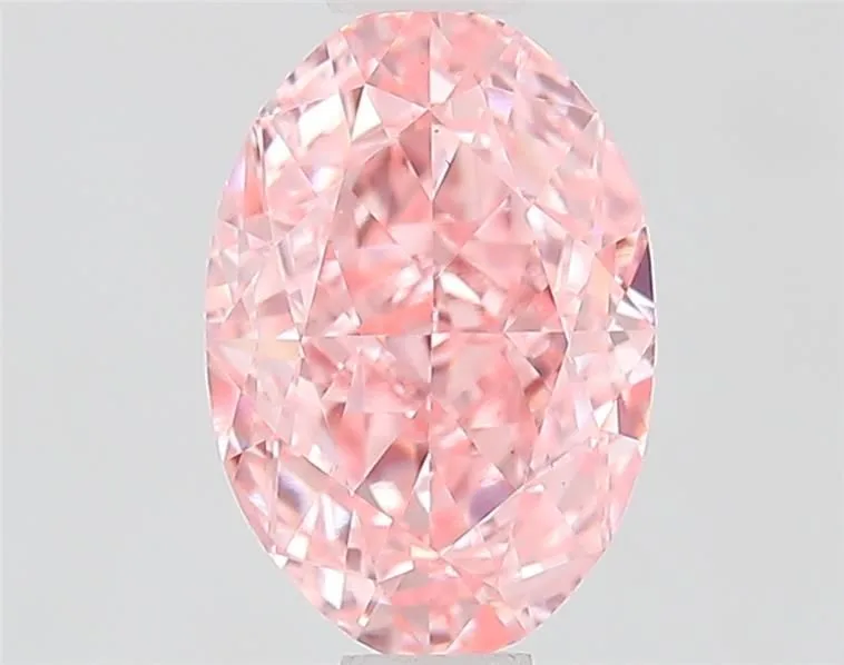 1.03ct OVAL Fancy Vivid Pink VS1 Coloured Lab diamond