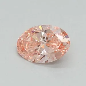 0.4ct OVAL Fancy Vivid Pink VS1 Coloured Lab diamond