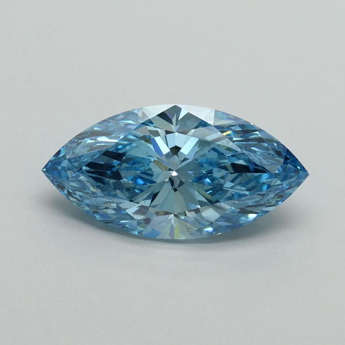 2.17ct MARQUISE Fancy Vivid Blue SI1 Coloured Lab diamond