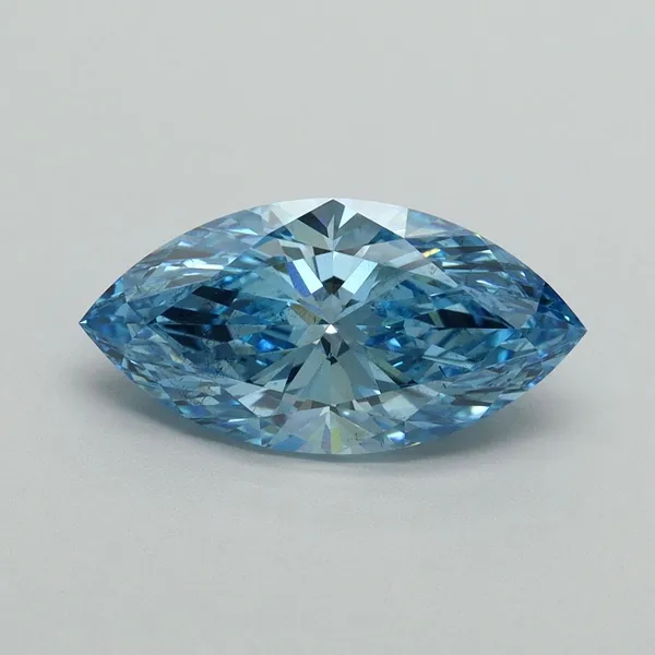 2.17ct MARQUISE Fancy Vivid Blue SI1 Coloured Lab diamond