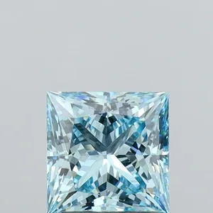1.32ct PRINCESS Fancy Vivid Blue VVS2 Coloured Lab diamond