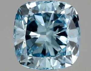 0.97ct CUSHION Fancy Vivid Blue VVS2 Coloured Lab diamond