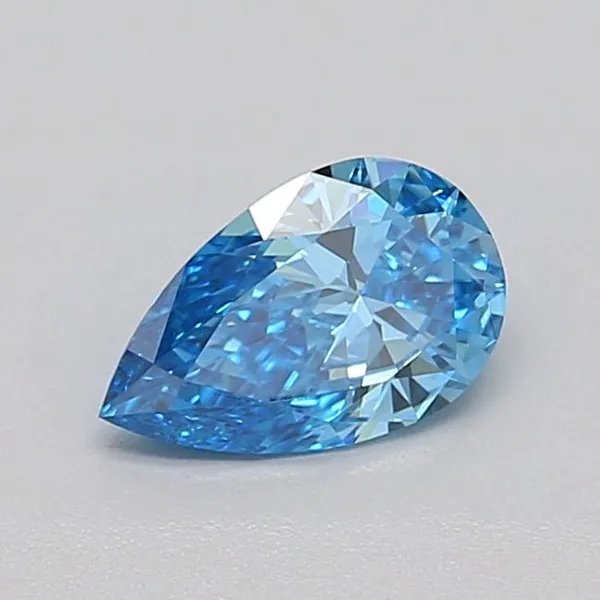 0.62ct PEAR Fancy Vivid Blue VVS2 Coloured Lab diamond