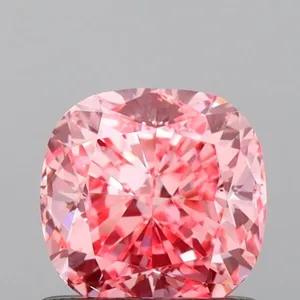 0.95ct CUSHION Fancy Vivid Pink VS1 Coloured Lab diamond