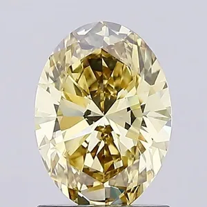 1.14ct OVAL Fancy Yellow VS1 Coloured Lab diamond