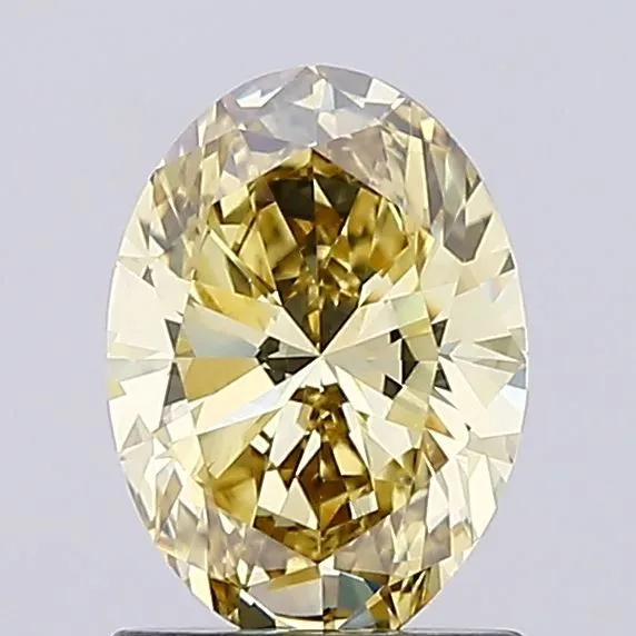 1.14ct OVAL Fancy Yellow VS1 Coloured Lab diamond
