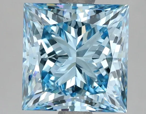 3.21ct PRINCESS Fancy Vivid Blue VS1 Coloured Lab diamond