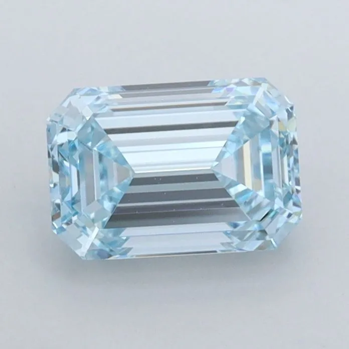 1.06ct EMERALD Fancy Vivid Blue VS1 Coloured Lab diamond