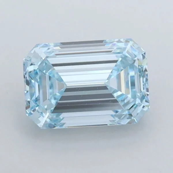 1.06ct EMERALD Fancy Vivid Blue VS1 Coloured Lab diamond