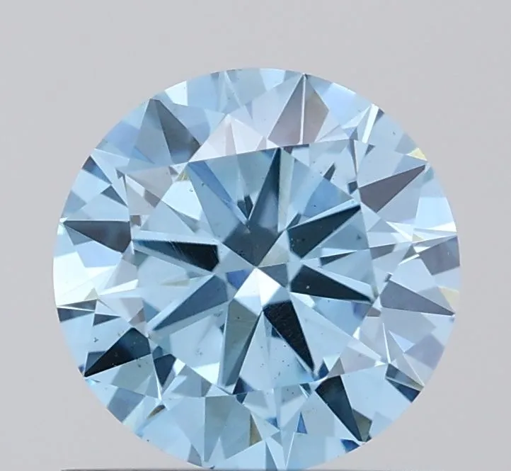 0.83ct ROUND Fancy Vivid Blue VS1 Coloured Lab diamond