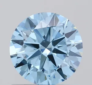 0.83ct ROUND Fancy Vivid Blue VS1 Coloured Lab diamond