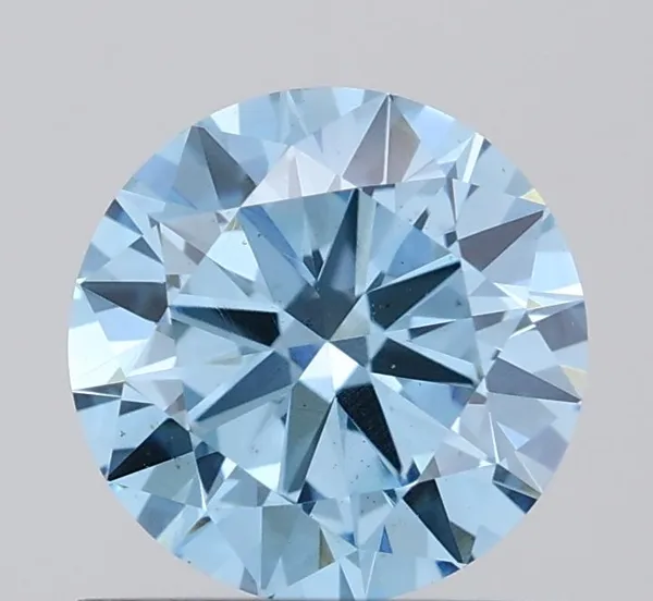 0.83ct ROUND Fancy Vivid Blue VS1 Coloured Lab diamond