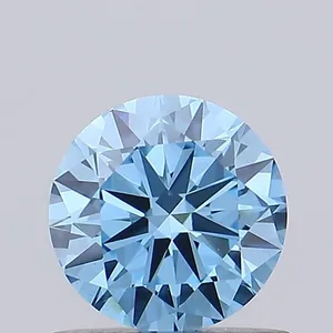 0.64ct ROUND Fancy Vivid Blue VVS2 Coloured Lab diamond