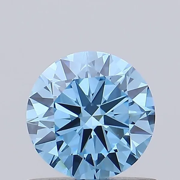 0.64ct ROUND Fancy Vivid Blue VVS2 Coloured Lab diamond