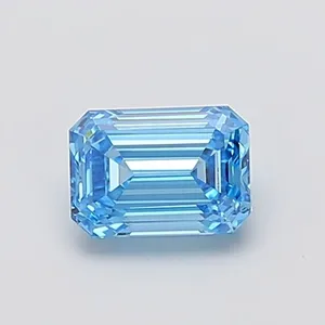 1.06ct EMERALD Fancy Vivid Blue VS1 Coloured Lab diamond