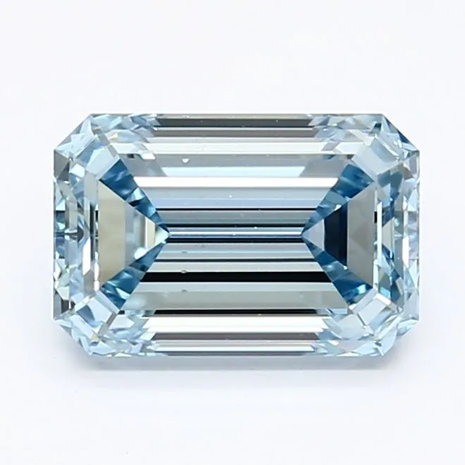 1.57ct EMERALD Fancy Intense Blue VS2 Coloured Lab diamond