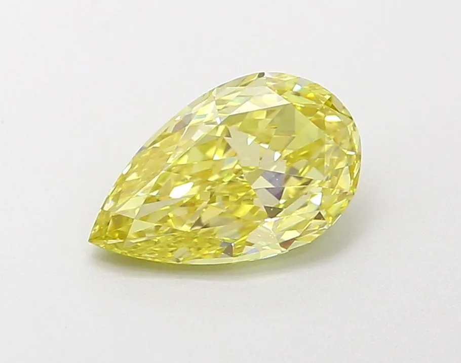 0.92ct PEAR Fancy Intense Yellow VS1 Coloured Lab diamond