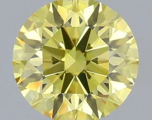 0.91ct ROUND Fancy Intense Yellow VVS2 Coloured Lab diamond